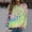 Green, variant on Colorful Print Sweatshirts for Women Oversized Fashion Crew Neck Pullover Tops Long Sleeve Loose Fall Winter Graphic Casual Comfy Soft Shirts