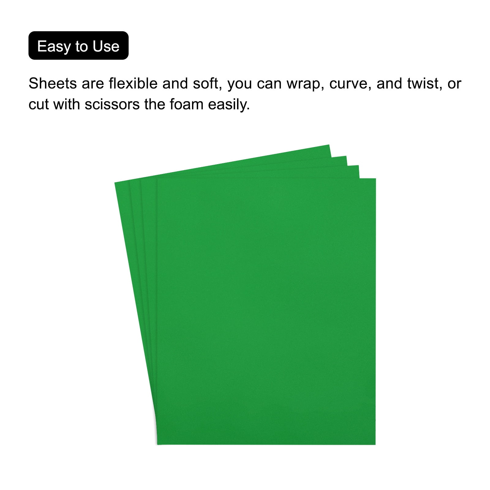 Uxcell EVA Foam Sheets Grass Green 35.4 Inch x 19.7 Inch 2mm Thick Crafts Foam Sheets for Costumes, Arts and Crafts Projects Pack of 5