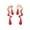 Red, variant on 1 Pair Women Earring Irregular Liquid Water Drop Shape Stainless Alloy Contrast Color Hollow Out Polished Personality Ear Stud Geometric Long Earrings
