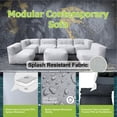 thumbnail image 3 of 7 Pieces Olefin Patio Conversation Set with Thickened Cushions 6-Seat Outdoor Furniture Set with Bean Bag Chairs (Light Gray), 3 of 10