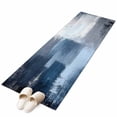 thumbnail image 2 of 2'x6' Rug Runners for Hallways Kitchen, Navy Blue Grey Non Slip Entryway Beside Floor Carpet Runner, Modern Ombre Oil Painted Abstract Art Washable Laundry Room Bedroom Throw Rugs Mat for Family Pet, 2 of 8
