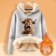 thumbnail image 2 of WILLBEST Sudadera de Mujer Ladies' Cattle Winter Thick Warm Warm Solid Color Color Lamb Hoodie Coat Grande, 2 of 4