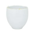 thumbnail image 3 of Benzara White and Golden Round Ceramic Planter, 3 of 3