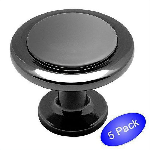 Cosmas 5560BN Black Nickel Cabinet Hardware Round Knob - 1-1/4" Diameter - 5 Pack