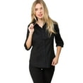 thumbnail image 5 of Made by Olivia Women's Button Down Shirts 3/4 Sleeve Stretch Formal Work Blouse Tops, 5 of 7
