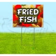thumbnail image 1 of Fried Fish Red Splat (18" x 24") Yard Sign, Includes Metal Step Stake, 1 of 6