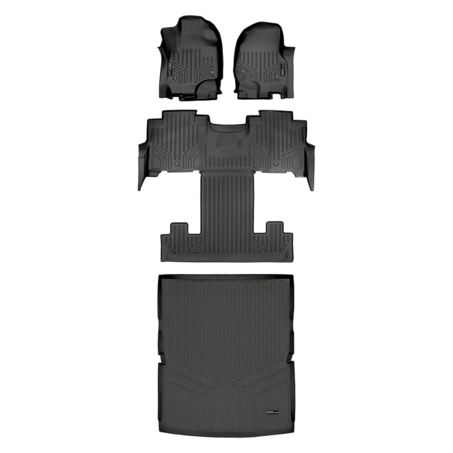 MAXLINER Tapis de Sol et Doublure de Cargo derrière la 2e Rangée Ensemble Noir Compatible avec Expedition Max/Navigator L 2018-2022 avec Sièges Baquets de la 2e Rangée