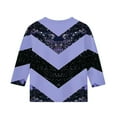 thumbnail image 5 of Delliss Girls Stripe Print Crew Neck Blouse Fashion Comfy 3/4 Sleeve Top Purple 9 Years, 5 of 5