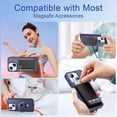 thumbnail image 5 of Case for iPhone 15 Plus with Invisible Magnetic O-Stand, iPhone 15 Plus Phone Case 6.7" with Big Ring Holder [Compatible with Magsafe & Raised Bezels & Metal Buttons], Blue, 5 of 7