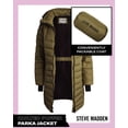 thumbnail image 2 of Steven Madden Women's Winter Coat - Packable Long Length Quilted Puffer Parka Jacket for Women, S-XL, 2 of 7
