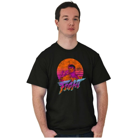 Street Fighter Vintage Ryu Sunset Men's Graphic T Shirt Tees Brisco Brands S