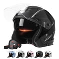thumbnail image 2 of Casco abierto para motocicleta, abatible hacia arriba, con doble lente, visera transparente, protección solar, ligero, cascos 3/4 para hombres y mujeres, 2 of 5