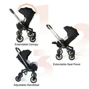Cochildor Citi 2.0 Pro Baby Stroller, Rear-Facing with 3 Modes, Adjustable Handle, Extendable Seat Panel Standard Stroller, Black