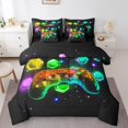 thumbnail image 1 of YST 7 Piece Golden Yellow Game Bed In A Bag,Boys Gamepad Game Controller Bedding Sets Twin Size,Geometry Hexagonal Video Game Comforter Set,Abstract Gradient Honeycomb Game Quilt Set, 1 of 1