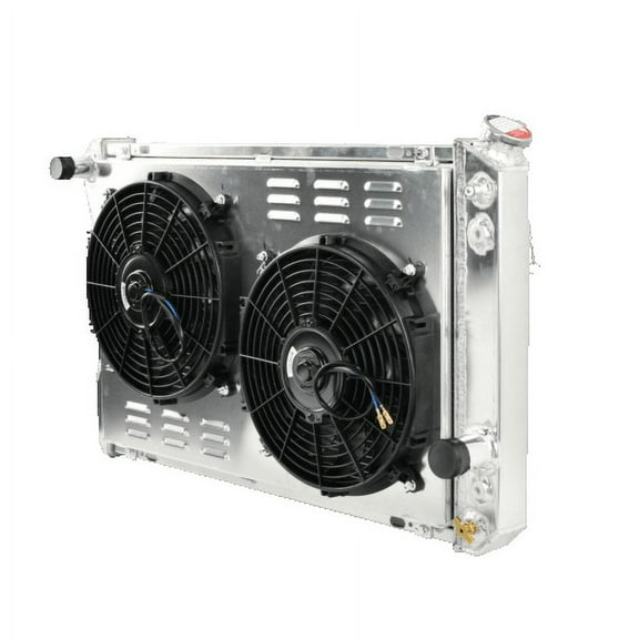 3 Row Aluminum Radiator 12V Slim Shroud Fan for 1982-1992 Chevy Camaro Firebird