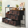 thumbnail image 5 of 52" Long TV Stand with Charging Stake With 8 Storage Drawers Open Shelves Brown, 5 of 6