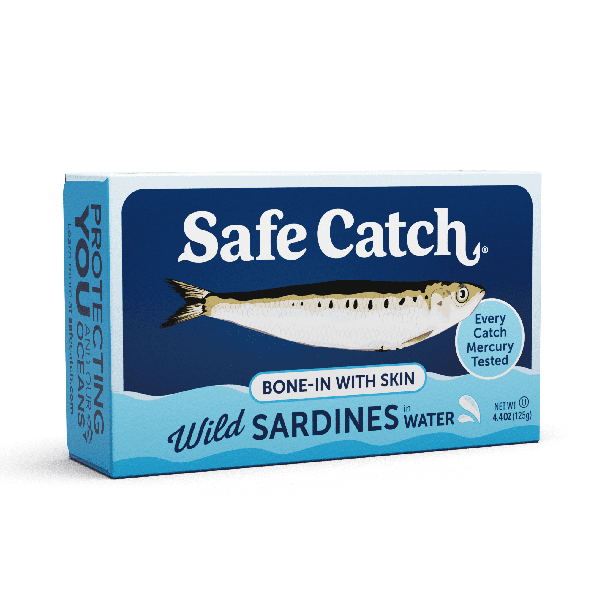 Safe Catch Bone-In with Skin Wild Sardines in Water, 4.4 oz – Shelf-Stable Canned Seafood