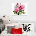 thumbnail image 4 of COMIO  Flowers Pictures Wall Decor Rose Wall Art Pink Floral Canvas Textured Painting Abstract Prints Artwork Framed for Bathroom Living Room Bedroom Kitchen Office Home Decor, 4 of 4