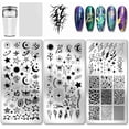 thumbnail image 1 of Juego de 3 placas para estampar uñas con diseños de luna, estrellas, rayos, planetas y cielo nocturno galáctico., 1 of 7