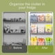 thumbnail image 5 of Organizador de plástico transparente para puerta lateral de refrigerador con divisores ajustables para artículos pequeños y verduras, paquete de 3 compartimentos que ahorran espacio. Aestivo, 5 of 7