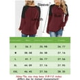 thumbnail image 4 of ANYJOIN Women's Casual Long Sleeve Tunic Tops Crew Neck Color Block Blouses, 4 of 4