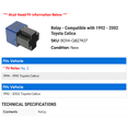 thumbnail image 2 of Computer Control Relay - Compatible with 1995 - 1996 Toyota Camry, 2 of 2