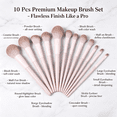 thumbnail image 5 of H HEYMKGO 10Pcs Travel Makeup Brush Set with Pouch - Professional Foundation, Eyeshadow & Blush Brushes for Full Face - Beginner Friendly Cosmetic Kit, 5 of 5
