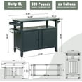 thumbnail image 3 of Domi Grill Carts Outdoor with Storage and Wheels, Whole Metal Portable Table and Storage Cabinet for BBQ,Deck,Patio,Backyard(Dark Grey,L45x W20.31x H35.51 Inch), 3 of 9
