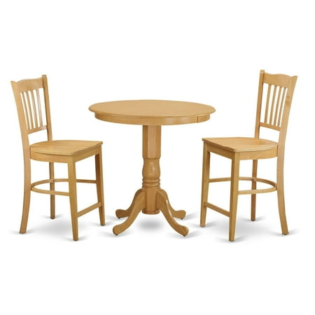East West Furniture Jackson 3 Piece Comb Back Dining Table Set