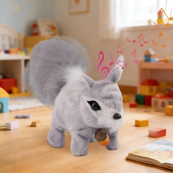 Robot Squirrel Electric Plush Toys Interactive Stuffed Animals Plush Toy Lifelike Animated Squirrel C - One Size