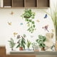 thumbnail image 2 of Un conjunto de plantas en maceta, mariposas, pájaros, calcomanías de pared, pegatinas de pared para sala de estar, dormitorio, oficina, ventanas, decoración de pared del hogar JAMW Sencillez, 2 of 4
