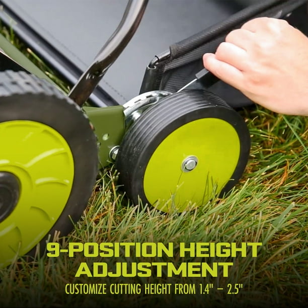 Sun Joe Walk Behind Push MJ501M 18 Inch Manual Reel Mower with
