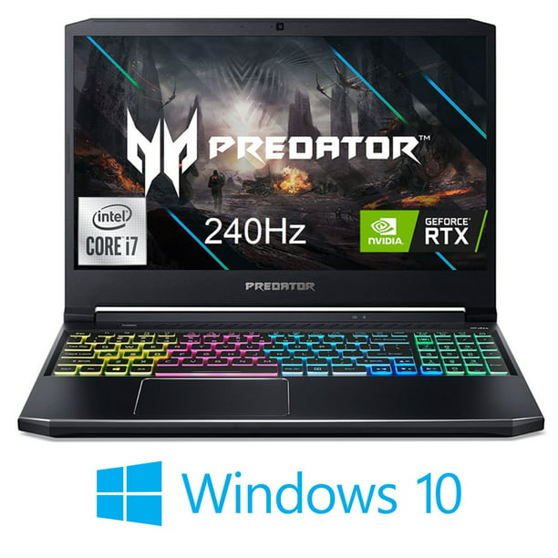 Acer Predator Helios 300 15.6" FHD Gaming Laptop, Intel Core i7, 16GB RAM, Nvidia GeForce RTX 2070 Super, 512GB PCIe NVMe SSD, Windows 10, Black, PH315-53-71QX