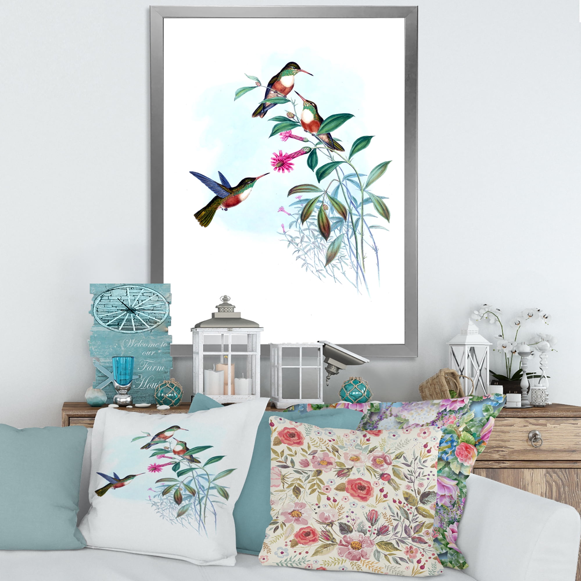 Designart 'Ancient Hummingbird IV' Traditional Framed Art Print