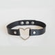 thumbnail image 4 of Collar sexy vintage punk rock gótico emo corazón gargantilla de cuero, negro, 4 of 5