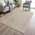 thumbnail image 6 of HomeRoots 625867 8 x 10 ft. Pink & Ivory Medallion Washable Transitional Indoor & Outdoor Rectangle Area Rug, 6 of 9