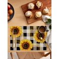 thumbnail image 2 of Summer Watercolor Sunflower Still Life Placemats Set of 4,Wipeable Washable Table Mats for Dining Tables,Black Gingham Check Place Mats for Kitchen Event Party Tabletop Decor, 2 of 7