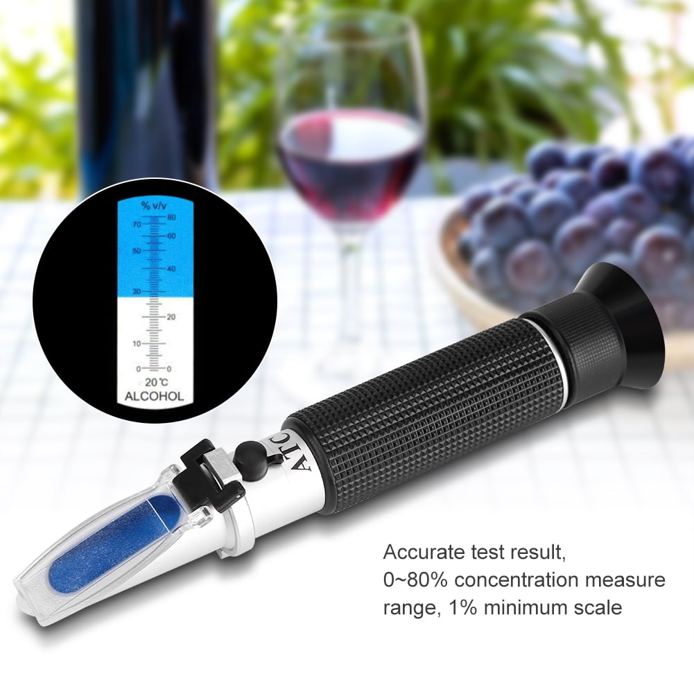 Easy to Operate Measure Instrument Professional for Test Distilled Beverage Rice Wine Alcohol 0-80% Alcohol Refractometer Alcohol Tester Wine Tester