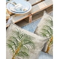thumbnail image 3 of Outdoor Throw Pillow Cover Palm Tree Tropical Plant Stone Flower Waterproof Cushion Covers 2 Pack Vintage Burlap Cotton Pillow Cases Home Decoration for Patio Garden Couch Sofa, 3 of 7