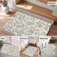 thumbnail image 6 of Farmhouse Sage Green Large Area Rugs for Bedroom Living Room, Soft Non Slip Carpet Bedside Rug, Vintage Flower Leaf Botanical Rectangular Floor Cover Kitchen Accent Rug 2'x3' for Dining Room/Office, 6 of 9