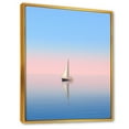 thumbnail image 2 of Designart "Blue And Pink Sailing Boat Calm Horizon I" Boat Sailing Floater Framed Canvas Prints, 2 of 5