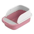 thumbnail image 2 of Cat Litter Box No Odor Splashproof Cat Toilet Bedpan, Open Top Pet Litter Tray, Pets Supplies for Rabbit, Small Pets 45x30x18cm Pink, 2 of 8