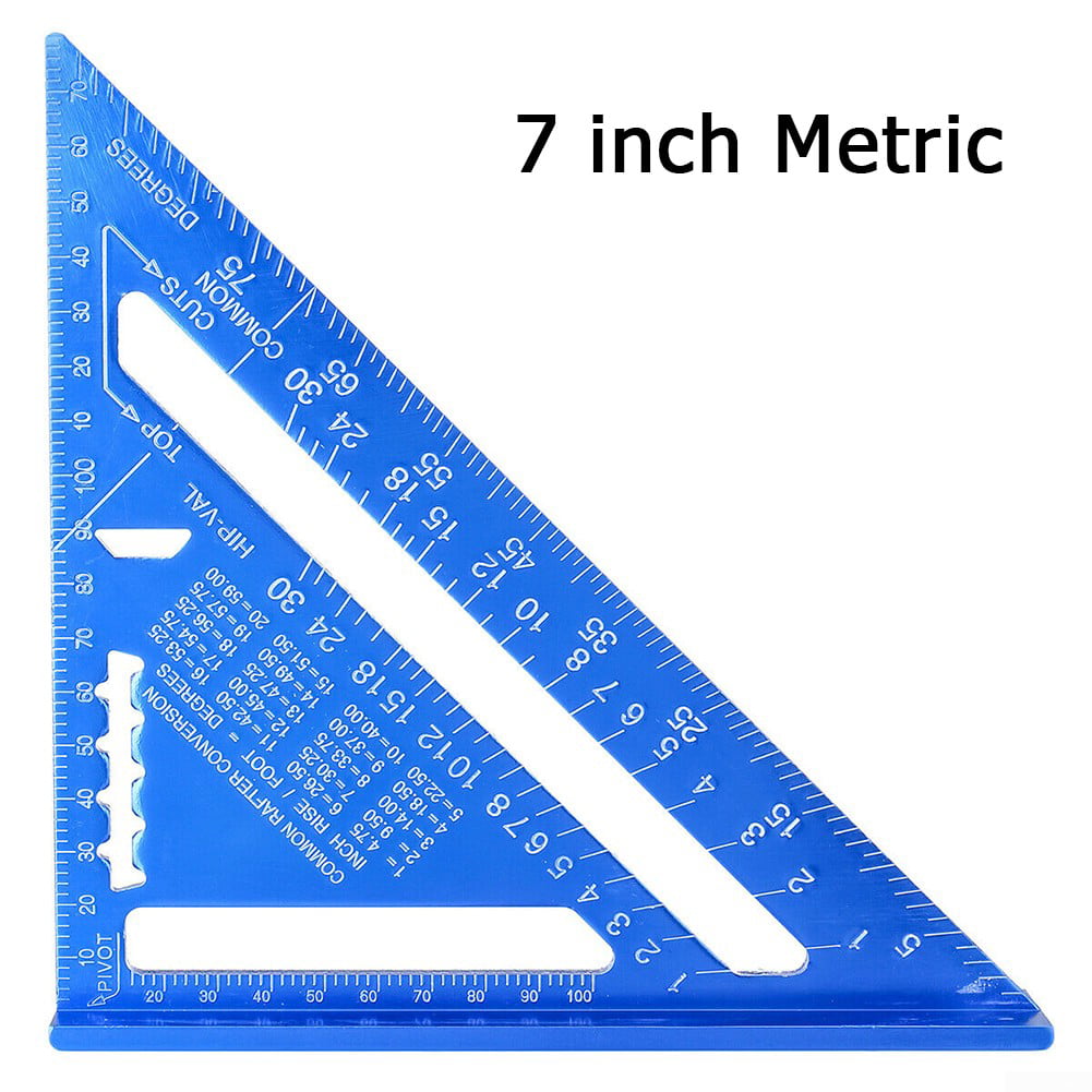 7/12'' Metric Black Triangle Angle Ruler Protractor Woodworking Measurement Tool 