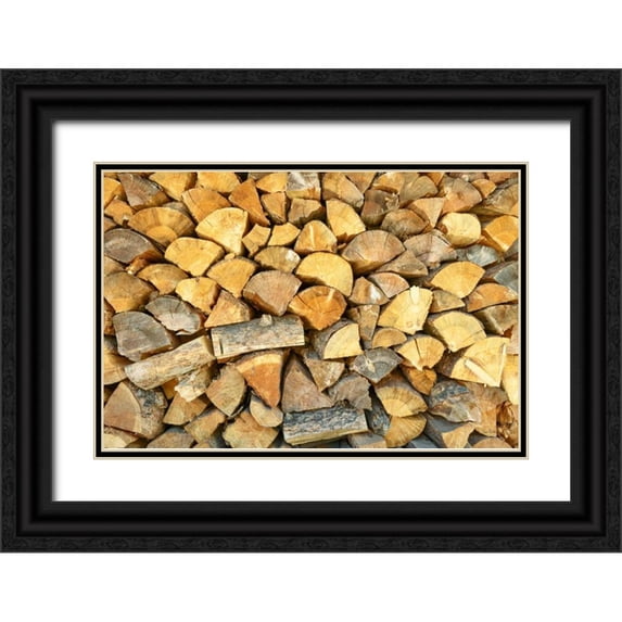 Murdock, Ramona 14x11 Black Ornate Wood Framed with Double Matting Museum Art Print Titled - Wood Pile II