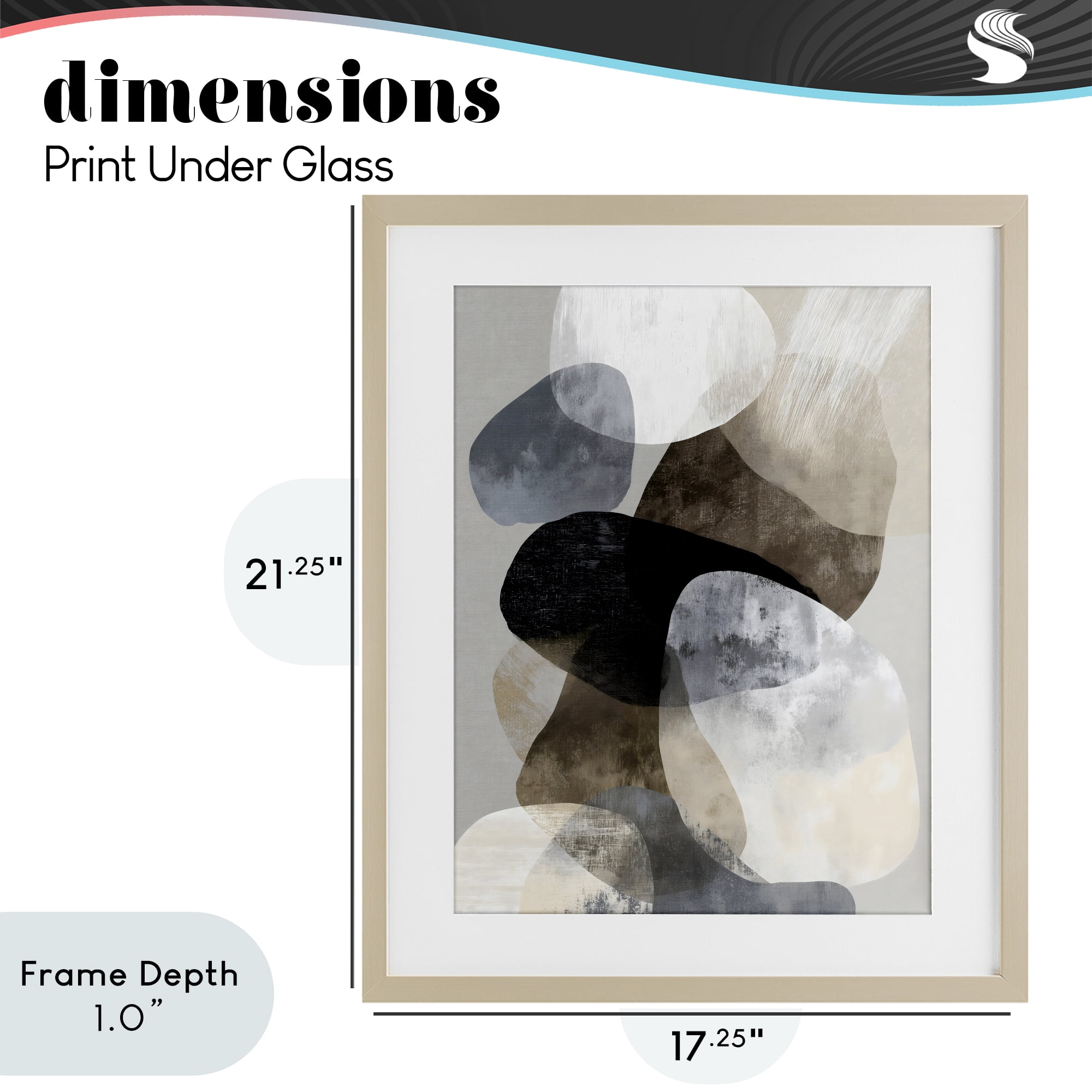 Stupell Industries Thoughts In Muted Layers Birch Framed Print Under Glass, design by Ink Drop Loft