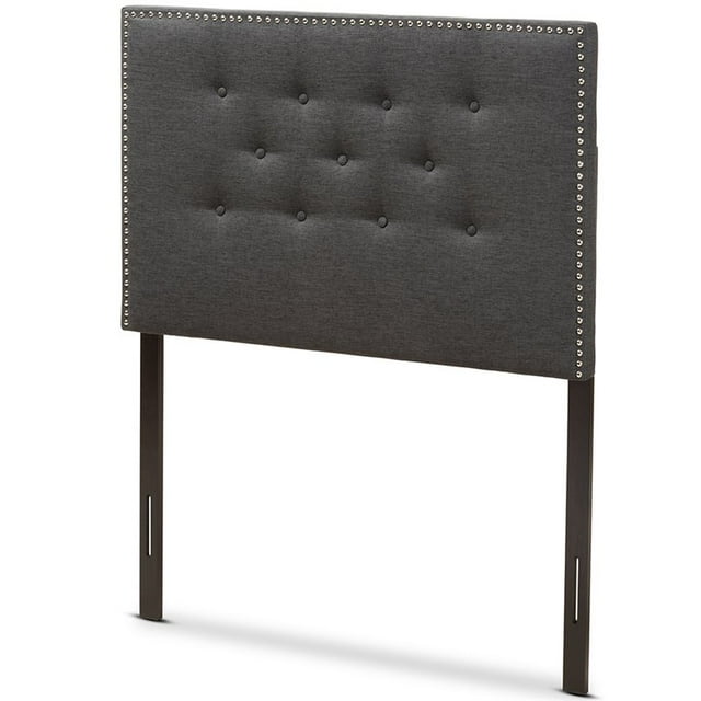 Baxton Studio Windsor Tête de Lit Capitonnée à Panneaux Jumeaux en Gris Foncé