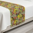thumbnail image 2 of Furits Bed Runner, Tropical Exotic Plants Doodle Style in Vibrant Tones Aloha Island Hawaiian Healthy, Decorative Accent Bedding Scarf for Hotels Homes and Guestrooms, Twin, Multicolor, by Ambesonne, 2 of 2