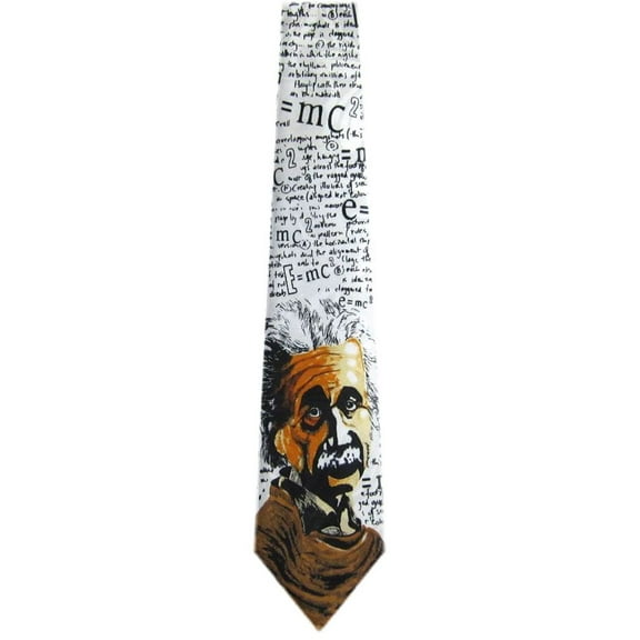 BuyYourTies - FP-201-1 - Mens Einstein Tie Black White Brown