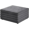 thumbnail image 2 of Meridian Furniture Lorenzo Grey Velvet Ottoman, 2 of 9