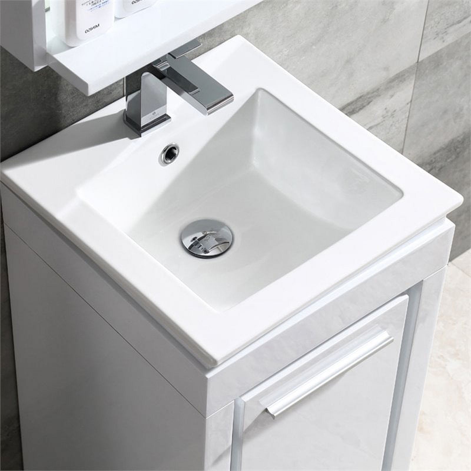 Allier 16"White Bathroom Vanity & Mirror - image 5 of 6